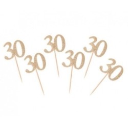 Picks 30 anni Glitter Oro 6 pz