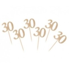 Picks 30 anni Glitter Oro 6 pz | Graziano Sas