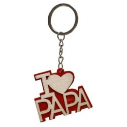 Portachiavi in Legno I Love Papa