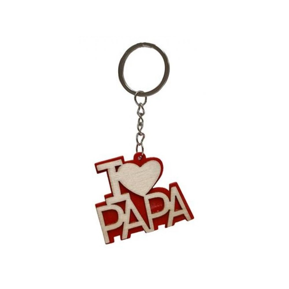 Portachiavi in Legno I Love Papa