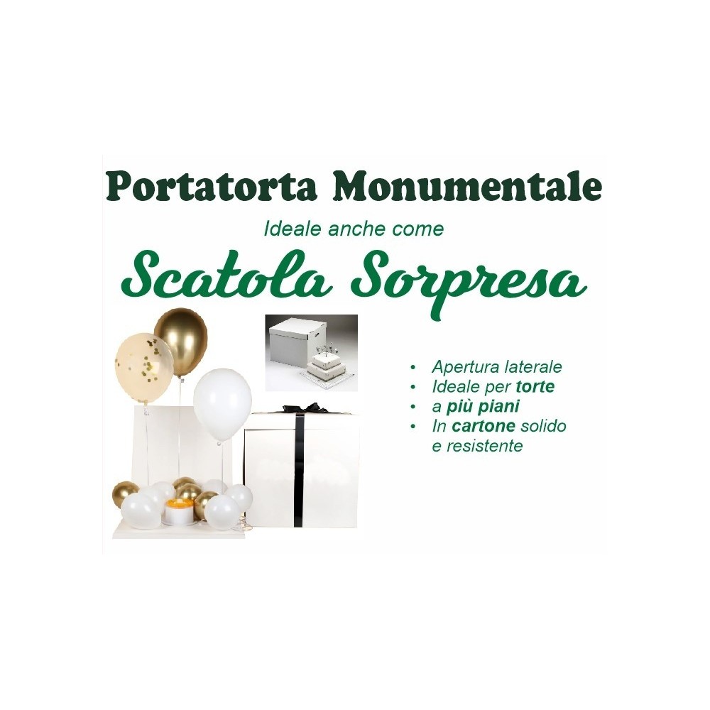 Portatorta monumentale + scatola sorpresa