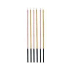 Candeline stelo rosa oro e nero 6 pz | Graziano Sas