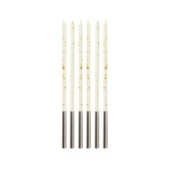 Candeline stelo bianco oro e argento 6 pz | Graziano Sas