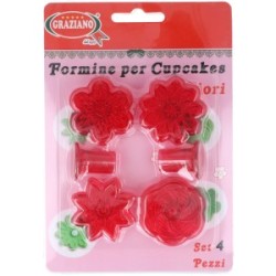 Formine per Cupcake Fiori Pz.4