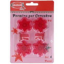 Formine per Cupcake Fiocco di Neve Pz.4