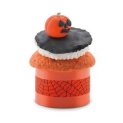 nastri girotorta per halloween decorati con ragnatele arancio