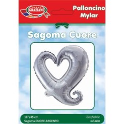 Palloncino sagoma cuore Graziano argento