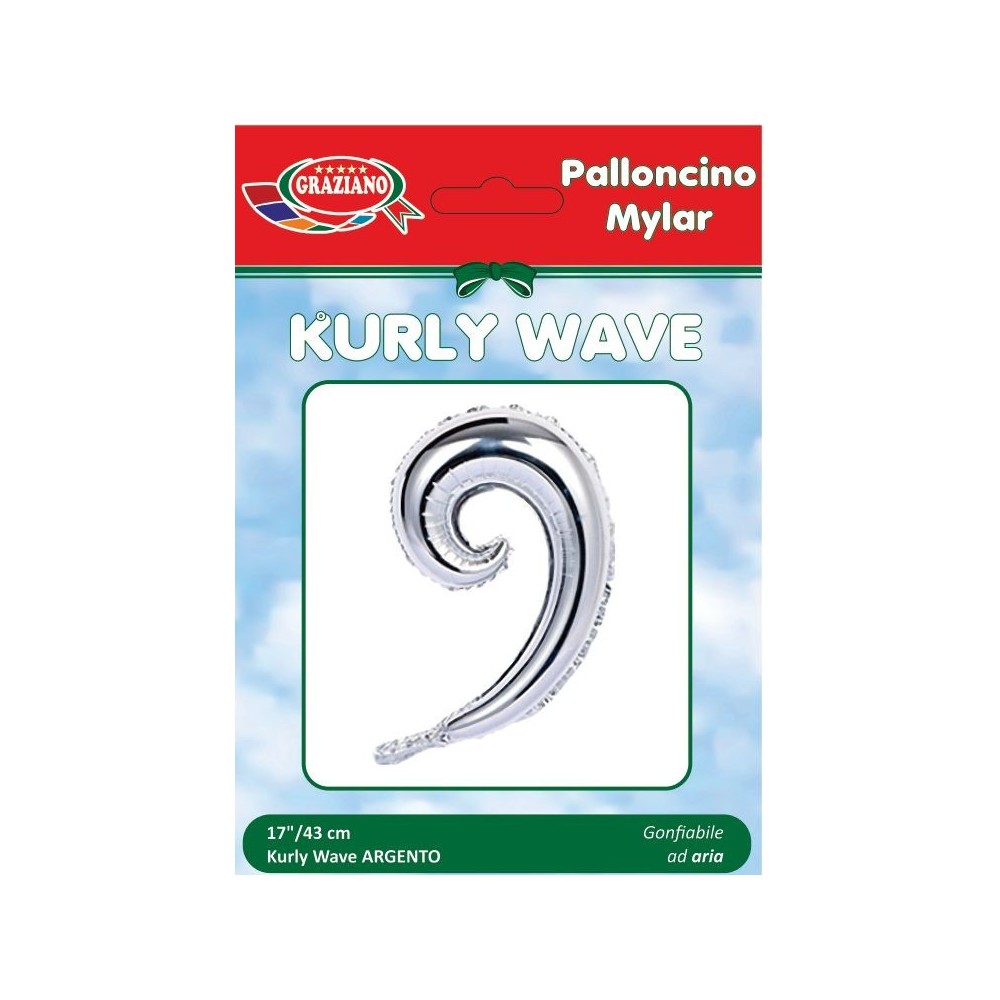 Palloncino kurly wave graziano argento