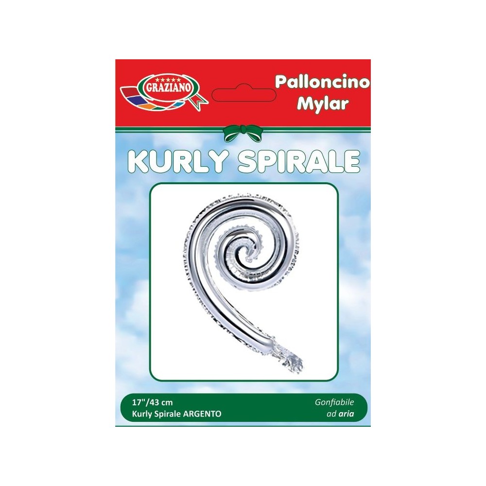 Palloncini kurly spirale Graziano argento