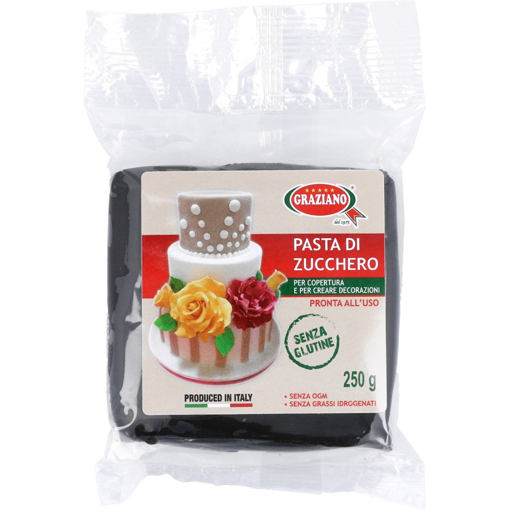 pasta di zucchero colore nero 250 grammi