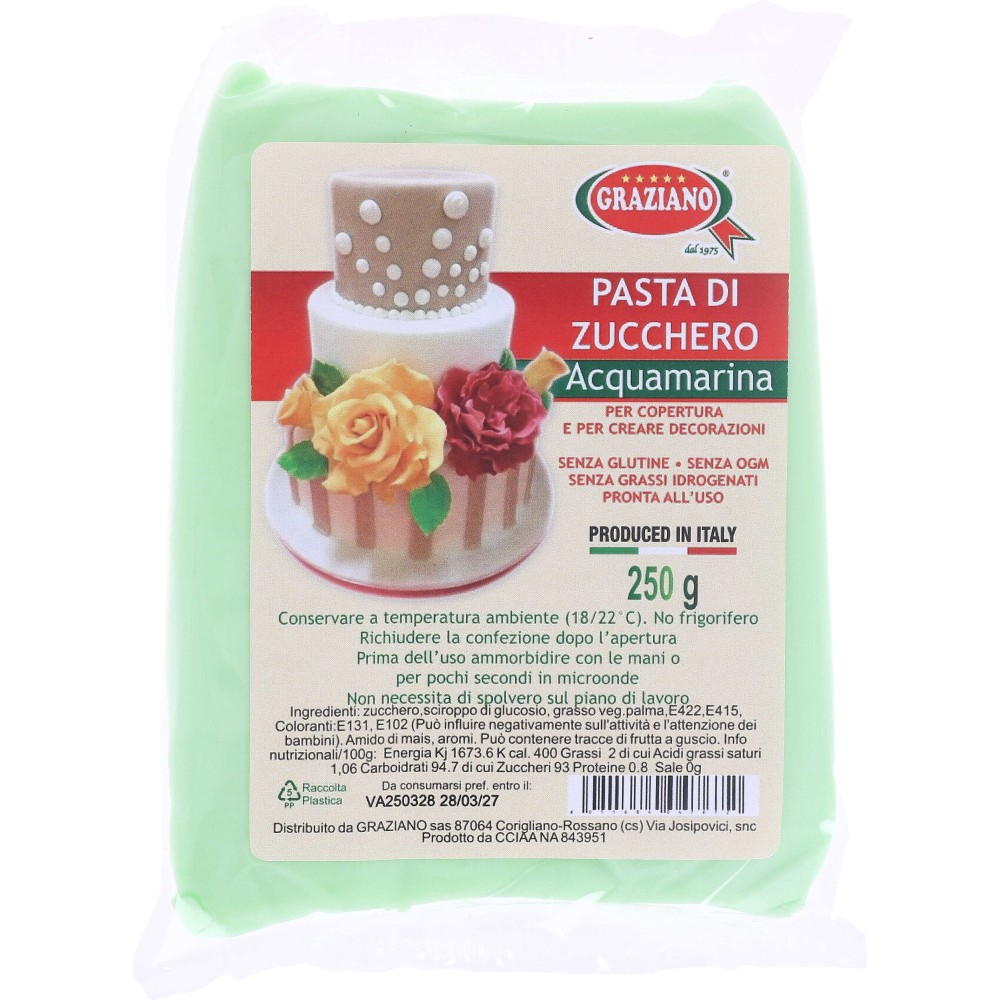 Pasta di zucchero Acquamarina 250g | Graziano Sas