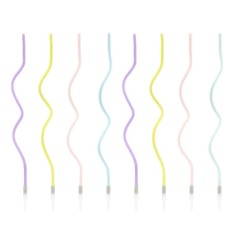 Candeline Curly Macaron 8 Pz | Graziano Sas