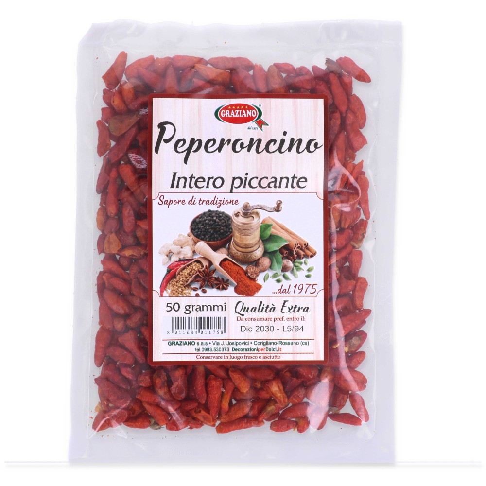 Peperoncino piccante intero 50 g | Graziano Sas