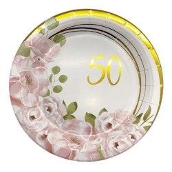 Coordinato Tavola 50 Floral Oro per Compleanno | Graziano