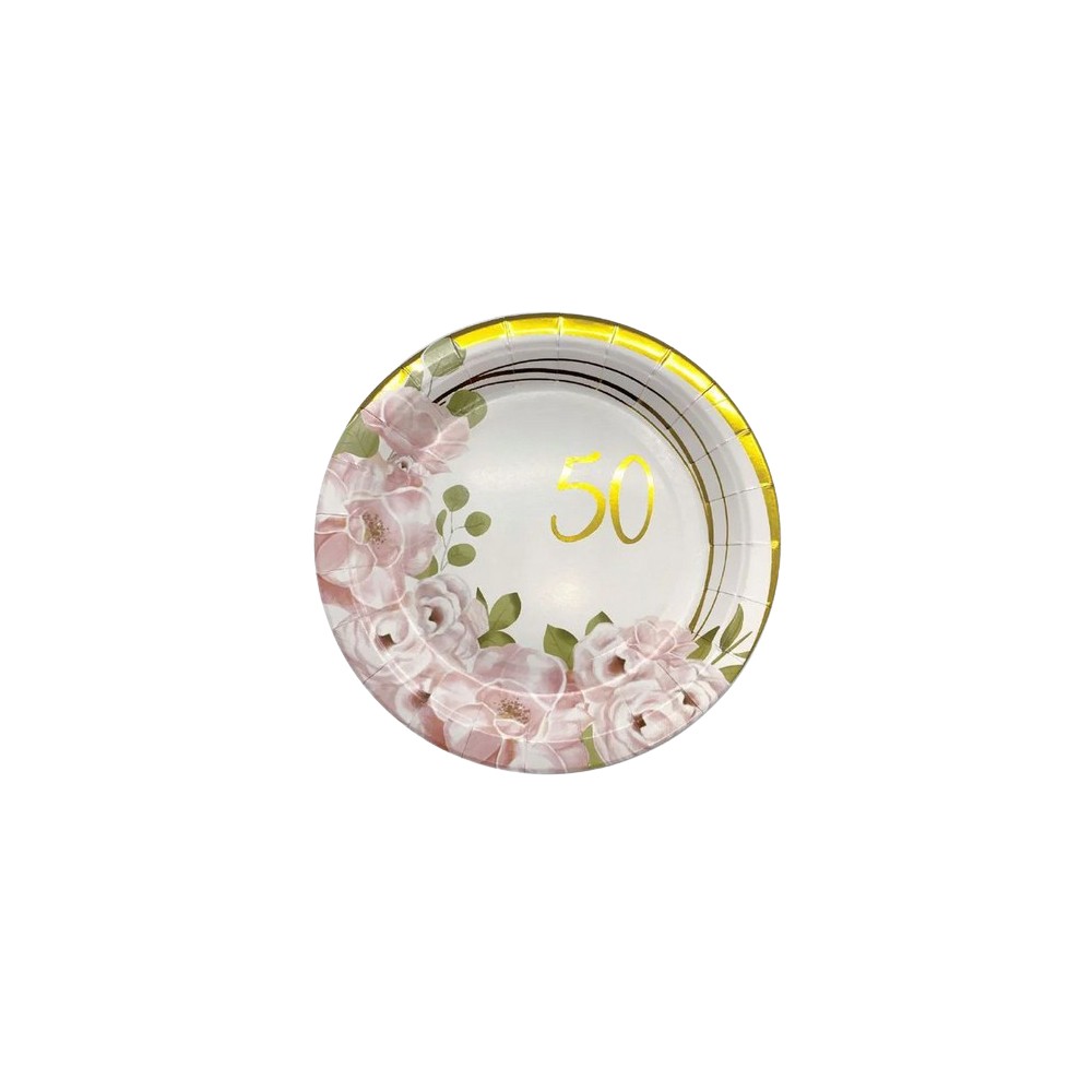 Coordinato Tavola 50 Floral Oro per Compleanno | Graziano