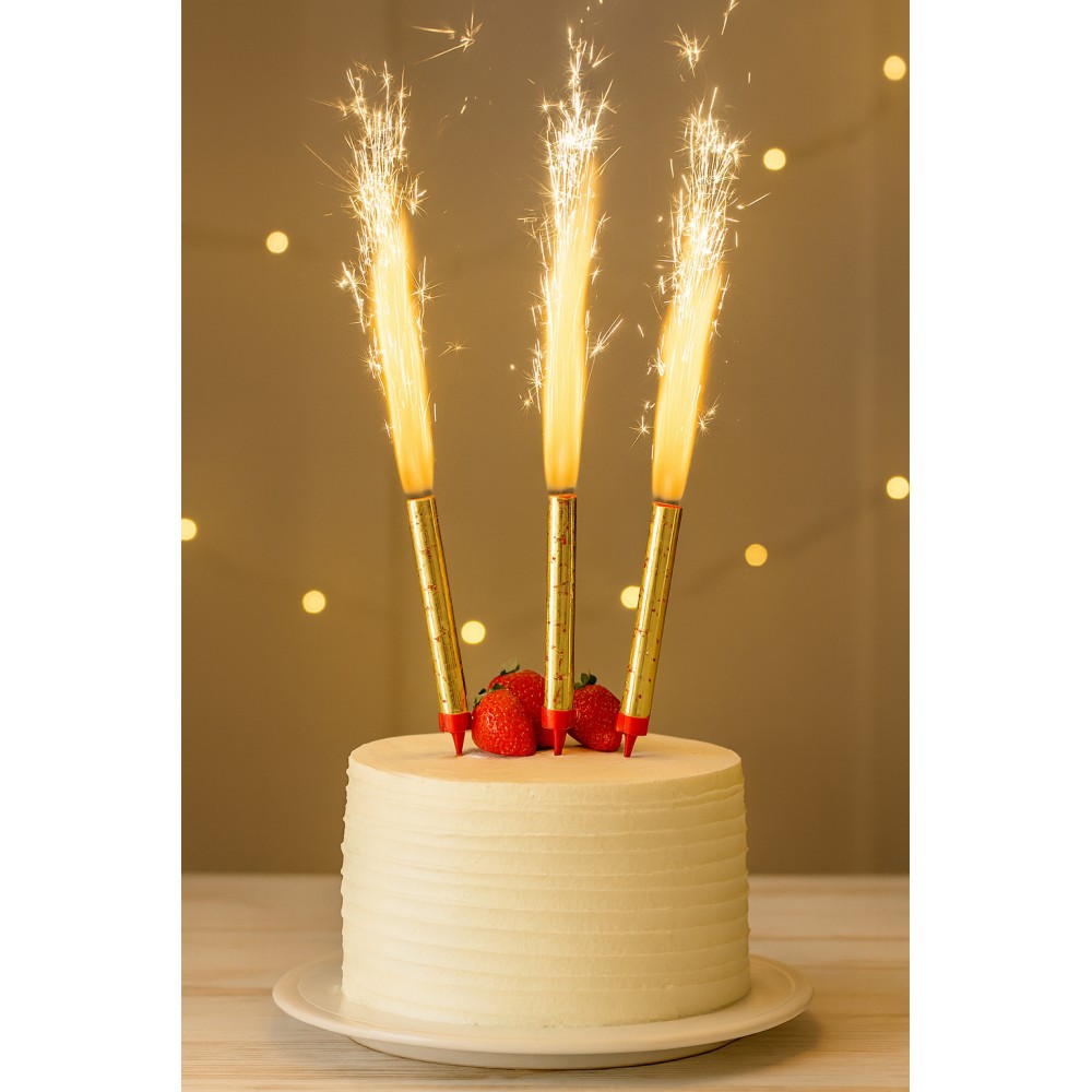Fontane Luminose Oro per Torta 4 Pezzi 12 cm  Descrizione META max 160 caratteri