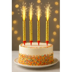 Fontane Luminose Oro per Torta 4 Pezzi 12 cm  Descrizione META max 160 caratteri