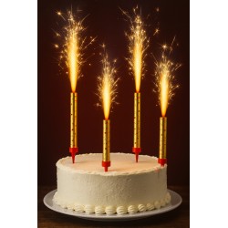 Fontane Luminose Oro per Torta 4 Pezzi 12 cm  Descrizione META max 160 caratteri