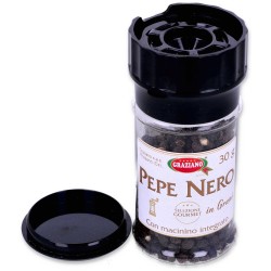 Pepe Nero in grani con macinino 30g – Selezione Gourmet | Graziano Sas