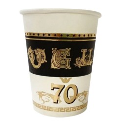 Coordinato Tavola 70 Anni Auguri Oro Bianco Nero | Graziano