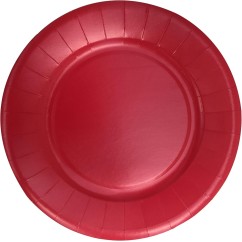 Piatti in Carta Rosso Metallizzato 27 cm – 10 pz | Graziano Sas