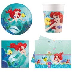 Coordinato Festa Ariel La Sirenetta Disney | Piatti Bicchieri Tovaglioli | Graziano