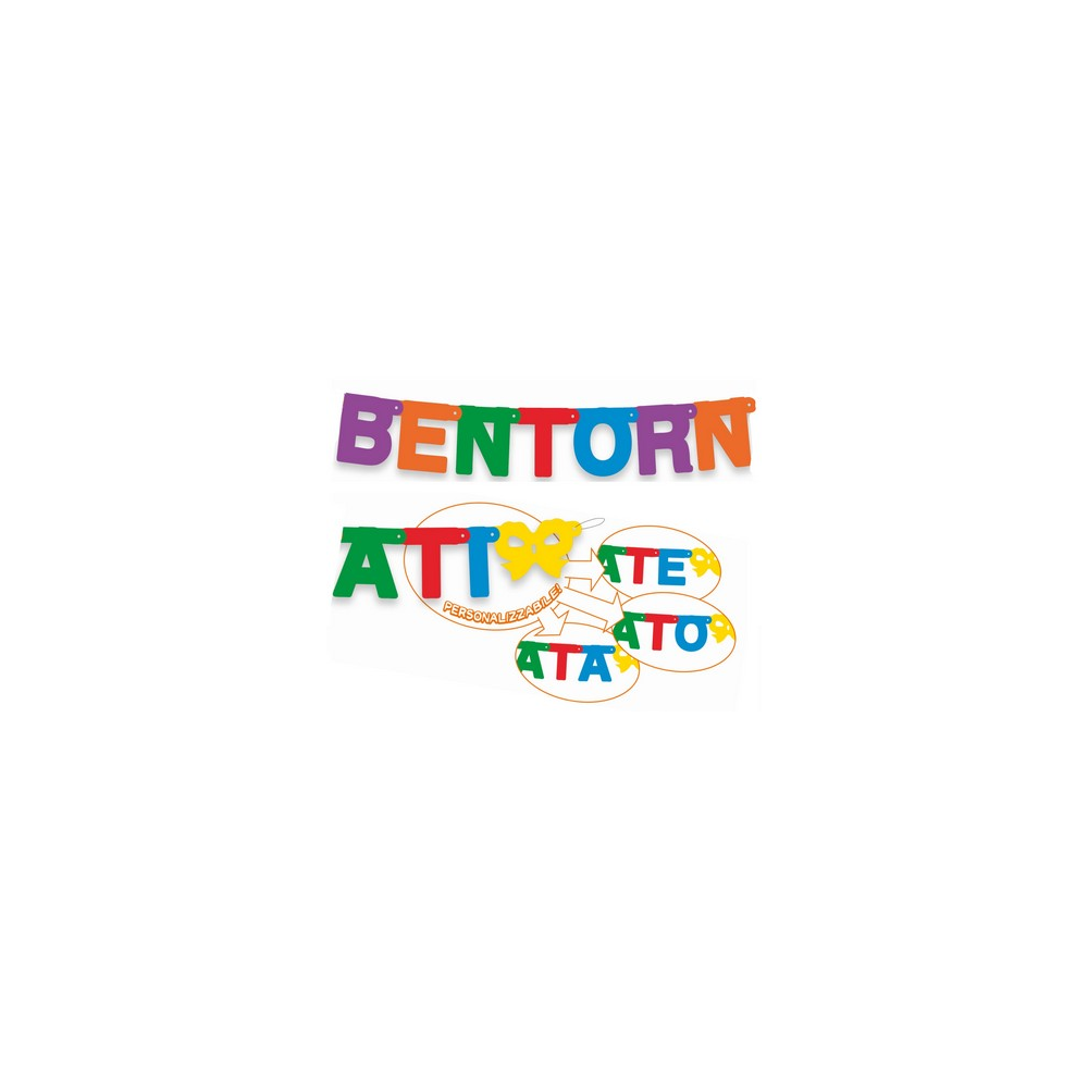 Festone Bentornato Personalizzabile 2,70 m | Decorazioni Graziano