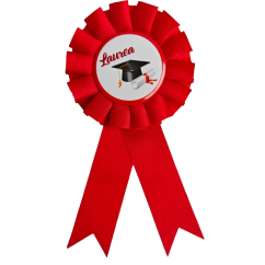 Coccarda Laurea Rossa con Spilla Tocco | Decorazioni Graziano