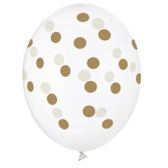 Palloncini Trasparenti con Pois Oro 30 cm 50 pz | Graziano