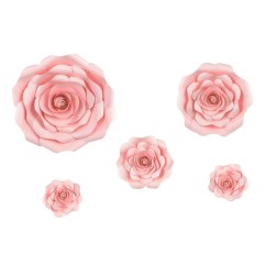 Fiori di Carta Rosa per Backdrop 5 pz Decorazioni Festa | Graziano