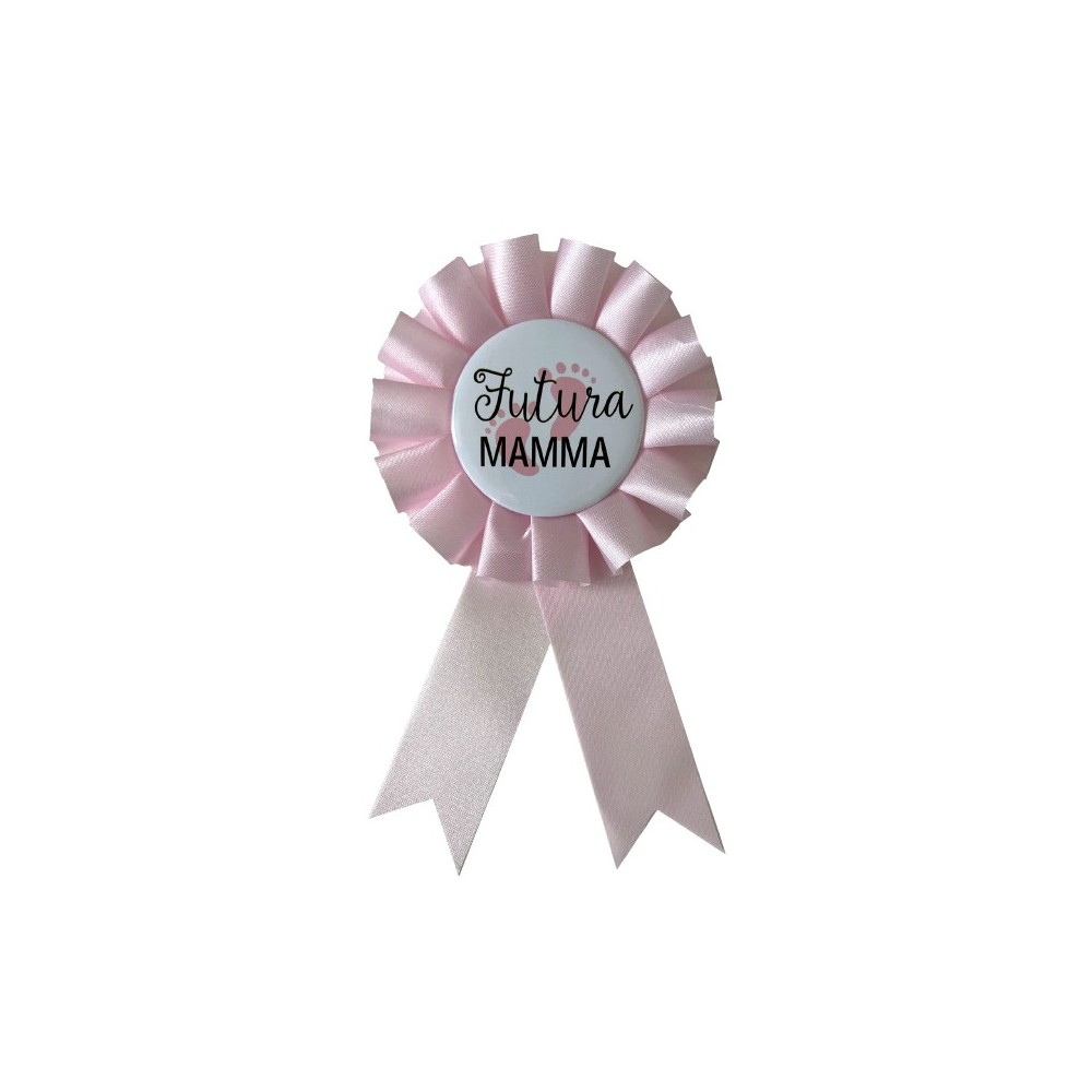 Coccarda Futura Mamma Rosa Baby Shower | Graziano