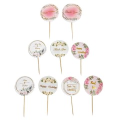 Topper Cupcake Matrimonio Floreali 10 pz | Decorazioni Graziano