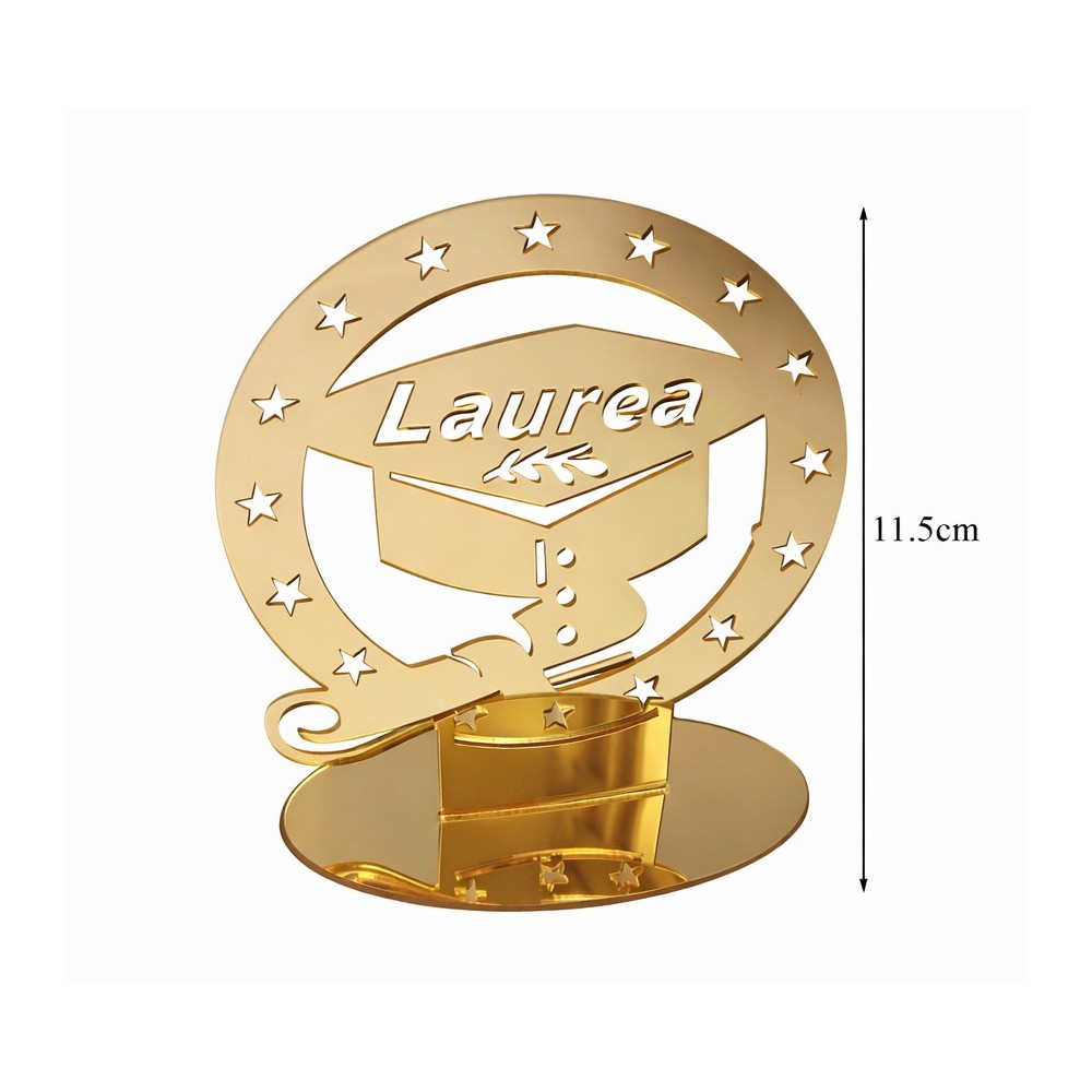 Topper Laurea Plexiglass Dorato con Tocco | Graziano