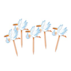 Picks Cicogna Nascita 7 cm Set 25 Baby Shower | Graziano
