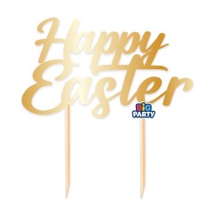 Cake Topper Happy Easter Oro 20 cm Decorazione Pasqua | Graziano