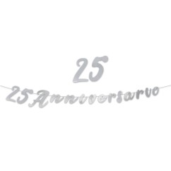 Festone 25° Anniversario Argento 3 m Decorazione | Graziano