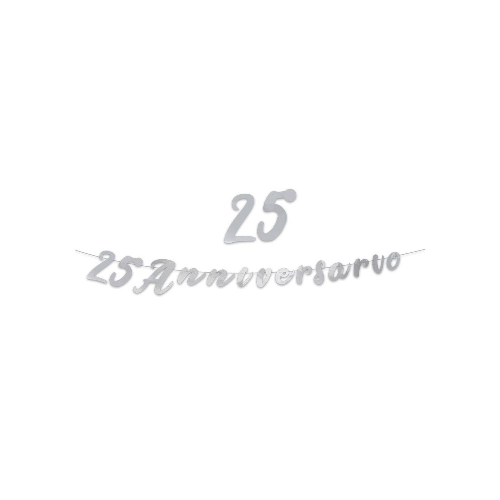 Festone 25° Anniversario Argento 3 m Decorazione | Graziano