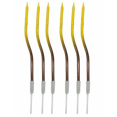 Candeline Spirali Bronzo Oro 16 cm Set 6 con Supporto Graziano