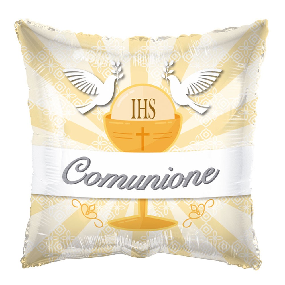 Palloncino Mylar Comunione Quadrato 18'' 46 cm Graziano