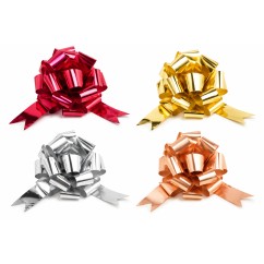 Coccarde Metallizzate 31 mm Natale Pacchi Regalo