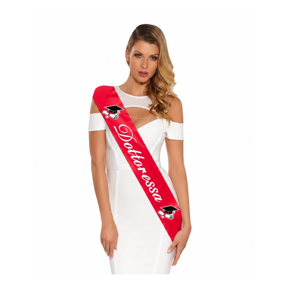 Fascia Dottoressa Rossa per Laurea 9,5 x 160 cm