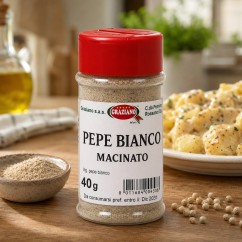 Pepe Bianco Macinato 40g con Dosatore | Graziano