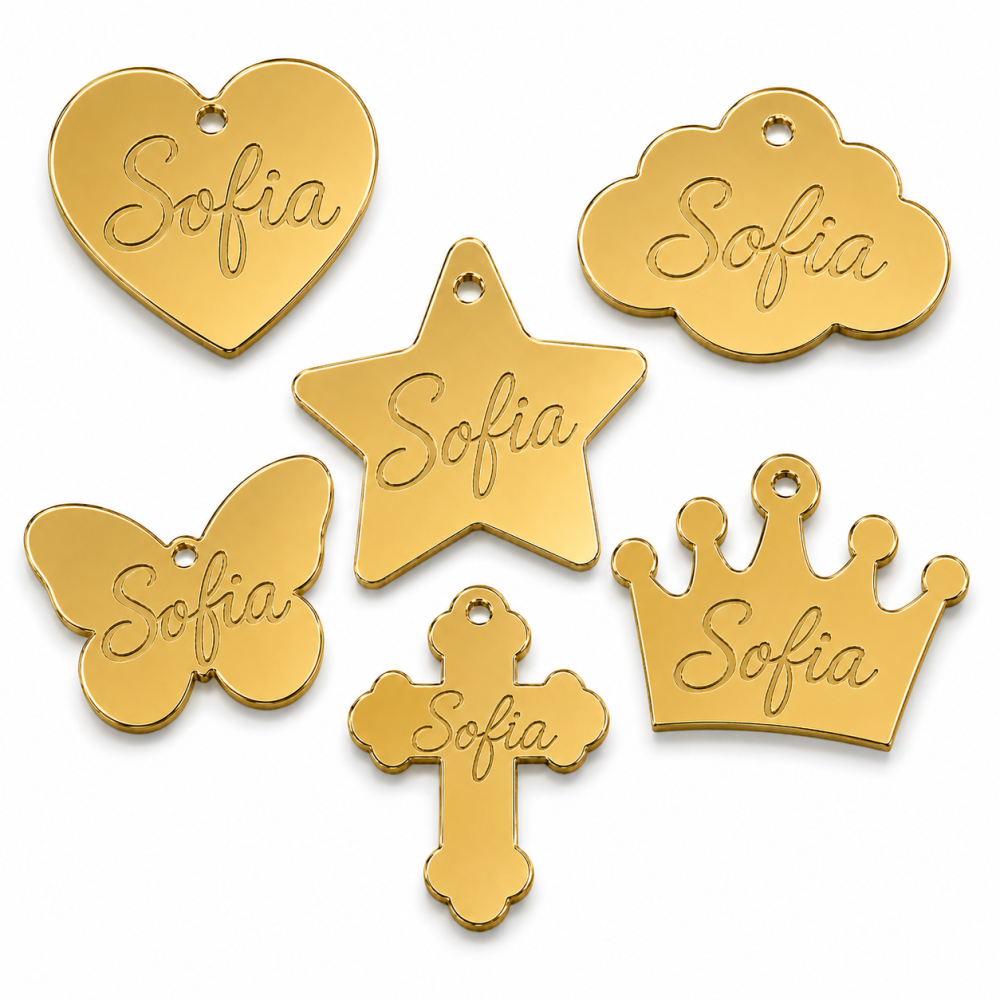 Bomboniera Personalizzata Plexiglass Oro con Nome Inciso