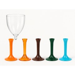 Calici Plastica con Gambo Colorato 180 cc 20 Pz | Graziano