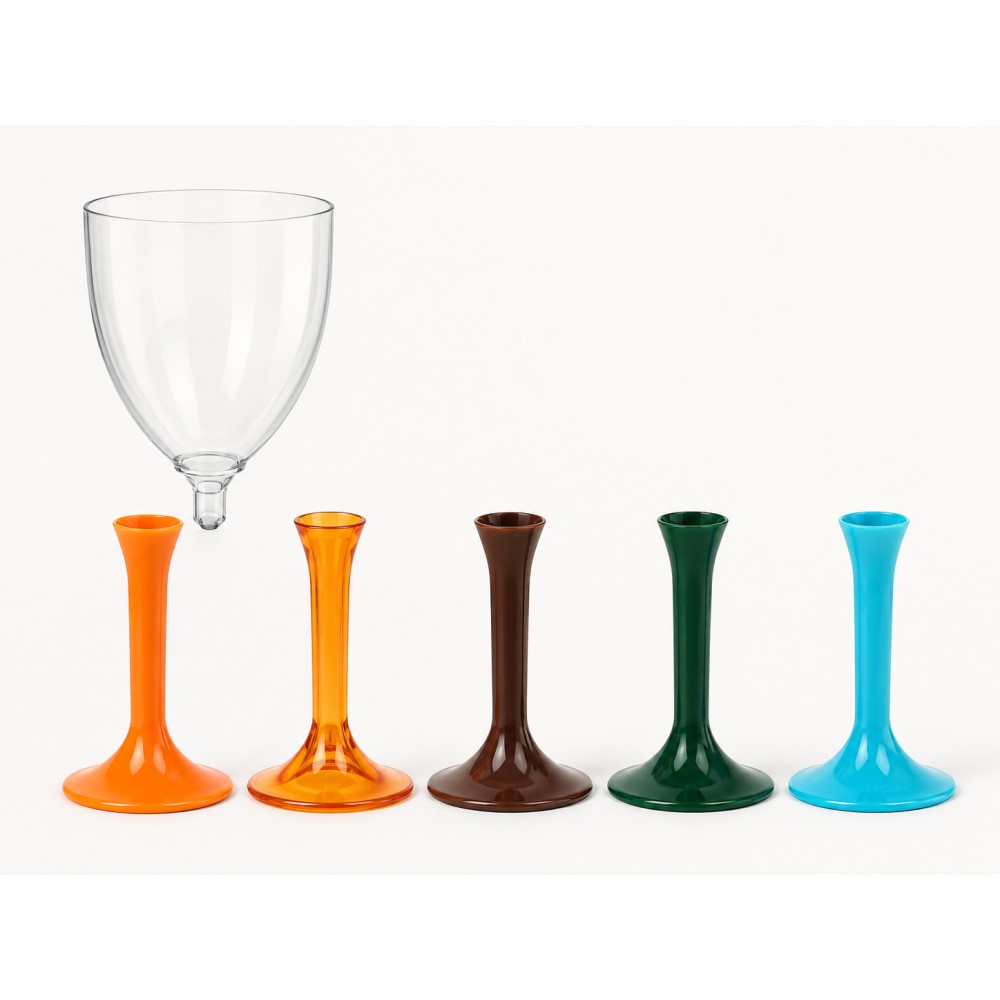 Calici Plastica con Gambo Colorato 180 cc 20 Pz | Graziano