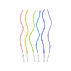 Candeline a Spirale Pastello Curly Swirl 6 Pezzi | Graziano