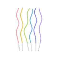 Candeline a Spirale Pastello Curly Swirl 6 Pezzi | Graziano