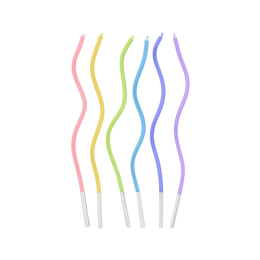 Candeline a Spirale Pastello Curly Swirl 6 Pezzi | Graziano