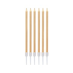 Candeline Oro Metallizzato 11 cm con Piedini 6 Pz | Graziano