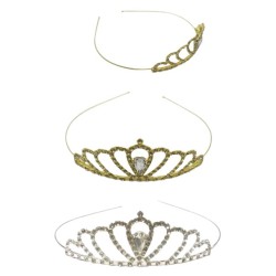Coroncina Tiara con Strass Oro e Argento per Compleanno